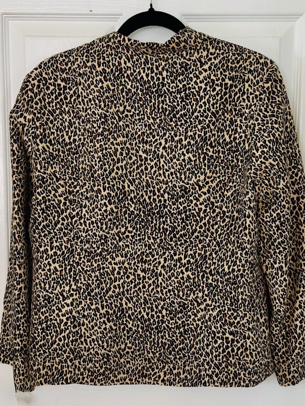 Silkland 100% Silk Leopard Print Zip Front Jacket Women's Size 12 - Picture 4 of 4
